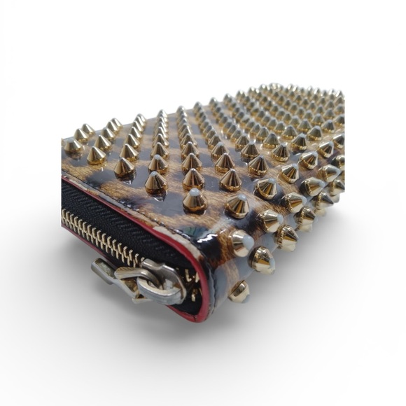 🚨SOLD🚨💥Christian Louboutin💥 Leopard Print Gold Studded Zip Around Wallet. - Picture 3 of 7